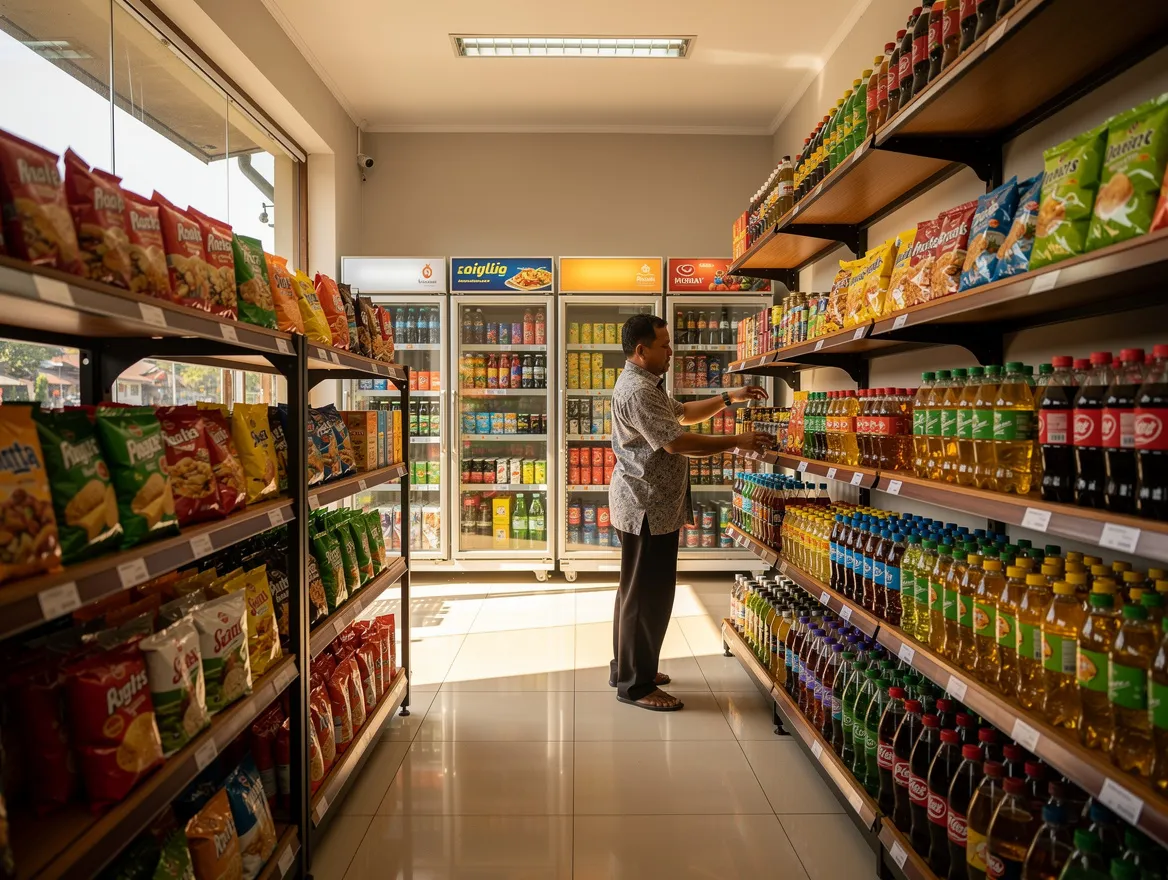 Kasir toko retail memindai bayar QRIS